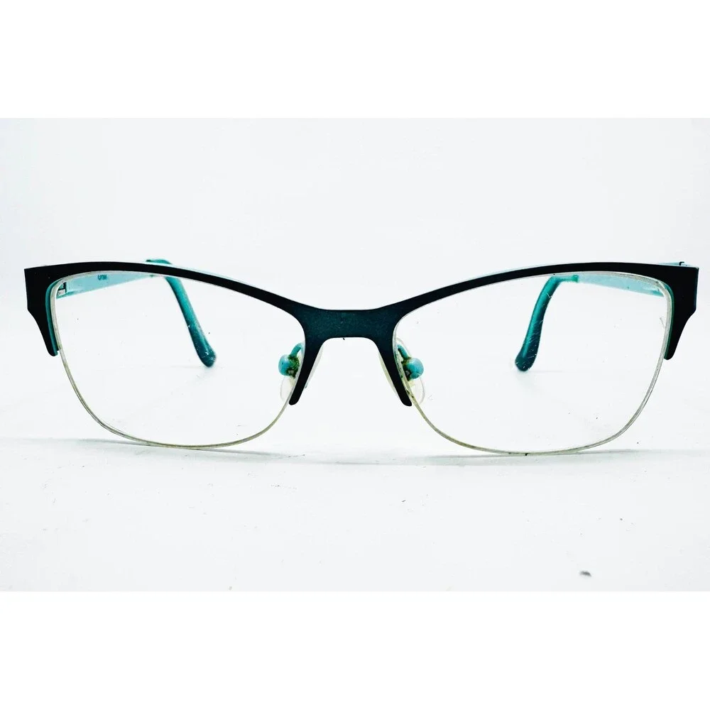 Brille Eyeglasses Womens Black Teal Cat Eye Heart Temple 51-17-135